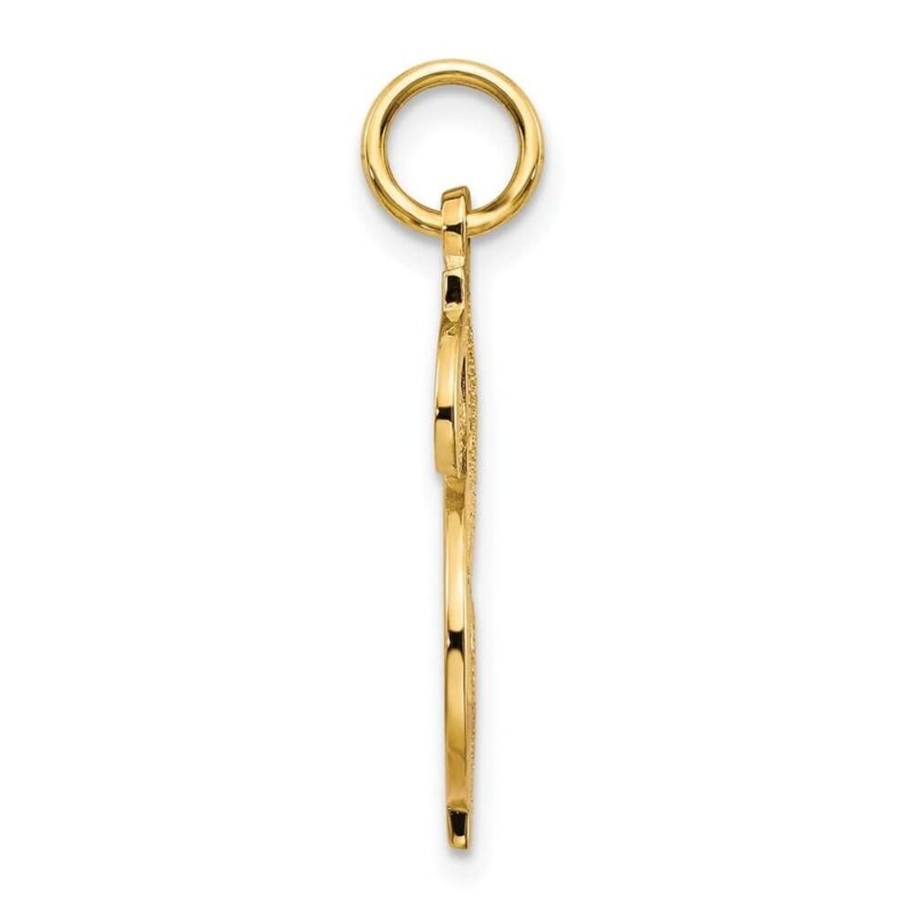 10k Yellow Gold Solid Polished Dollar Sign Charm - image 6